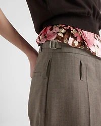 Technical wool pants with belt