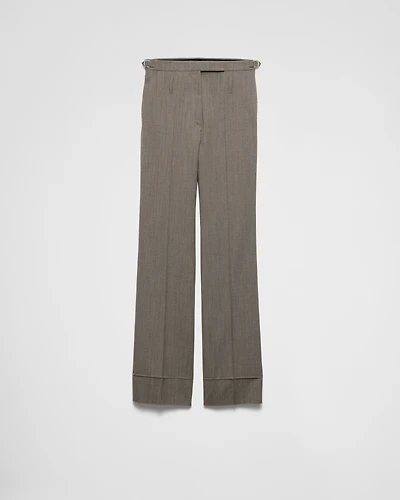 Technical wool pants with belt