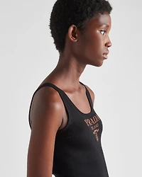 Silk tank top with logo