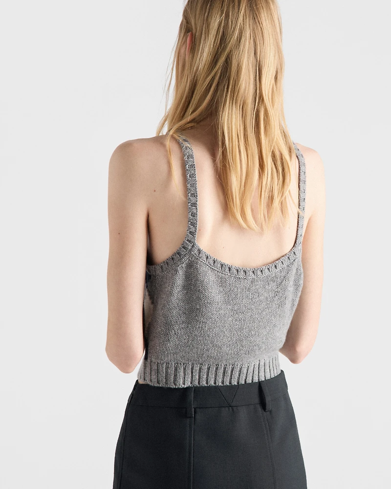 Argyle knit cashmere top