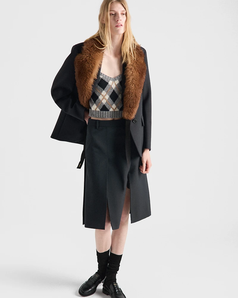 Argyle knit cashmere top