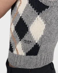 Argyle knit cashmere top