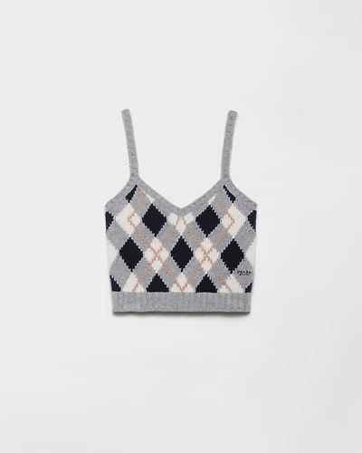 Argyle knit cashmere top