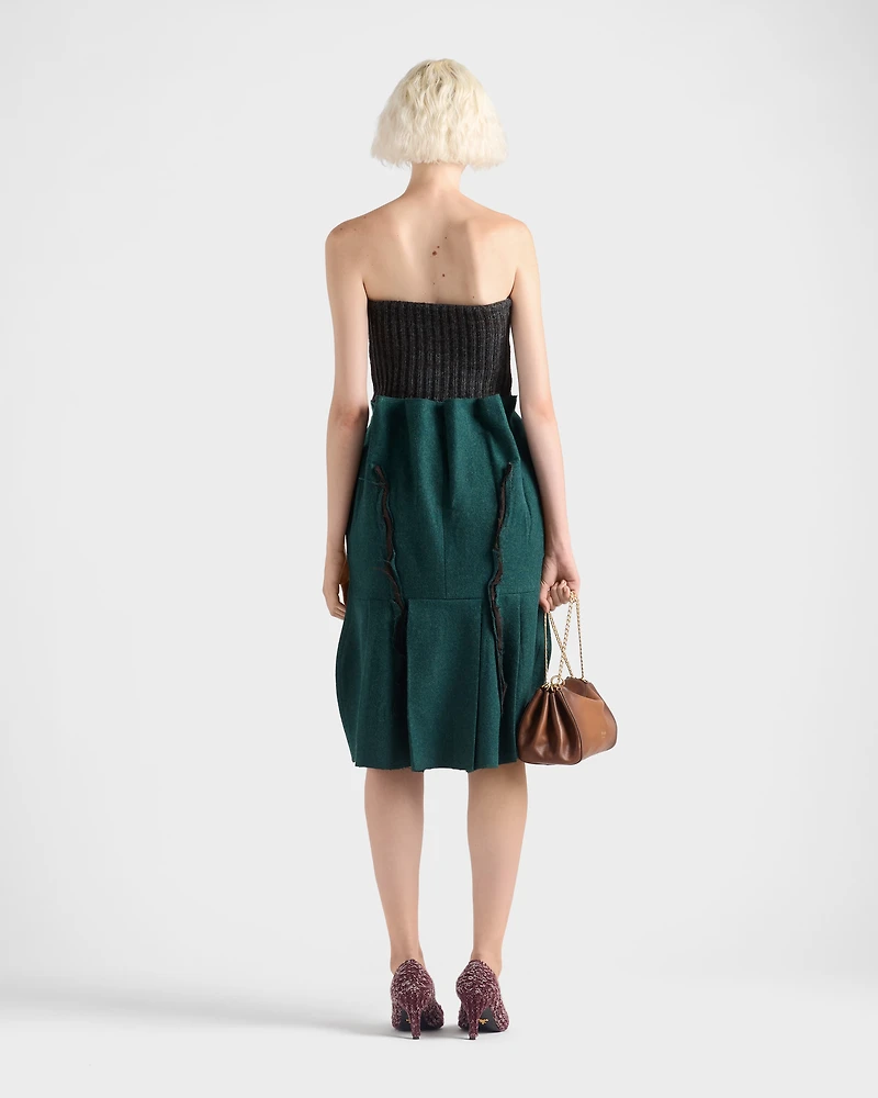 Wool and cashmere bandeau top with brooch
