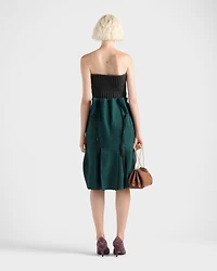 Wool and cashmere bandeau top with brooch