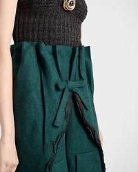 Wool and cashmere bandeau top with brooch