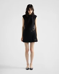 Washed twill minidress with safety pin