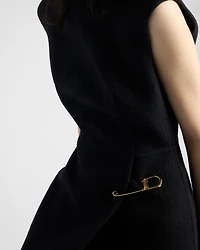 Washed twill minidress with safety pin