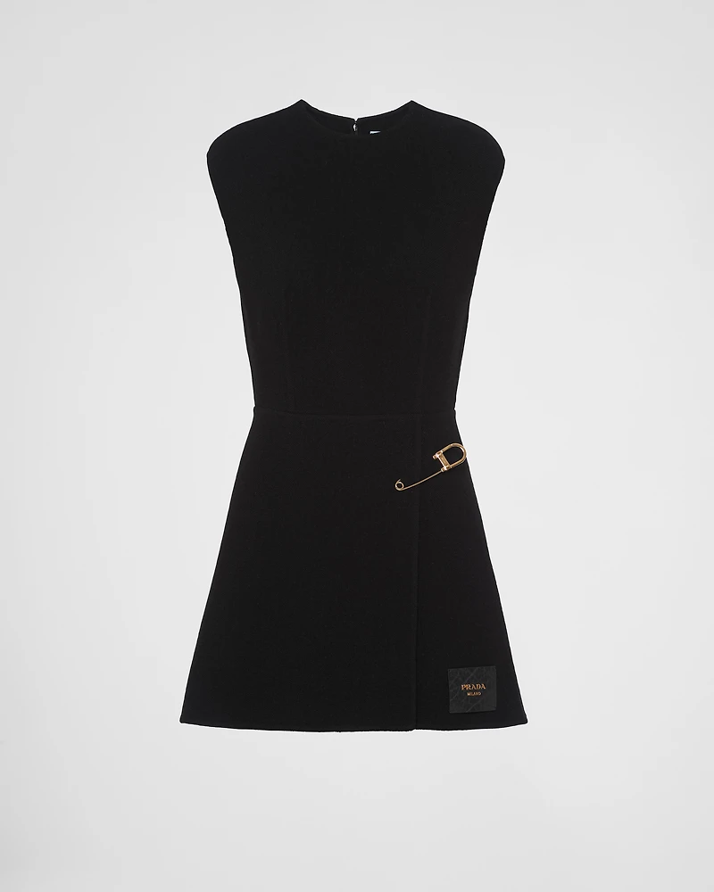 Washed twill minidress with safety pin