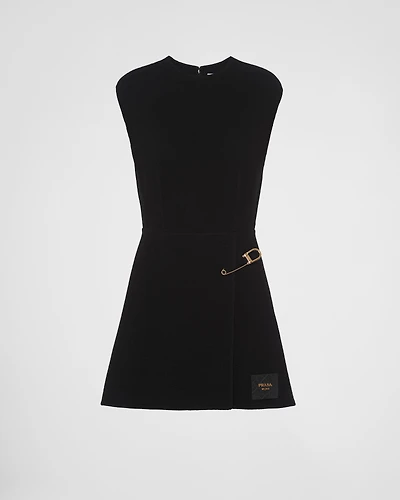 Washed twill minidress with safety pin