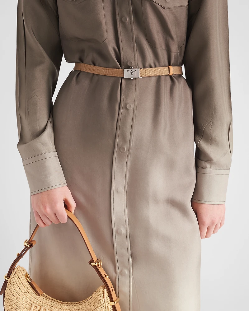 Silk twill shirt dress