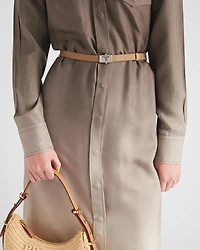 Silk twill shirt dress