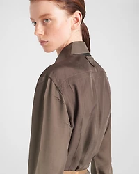 Silk twill shirt dress