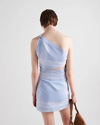 Checked cotton mini-dress