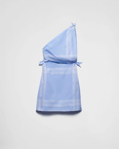 Checked cotton mini-dress