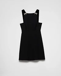 Embroidered cady mini-dress