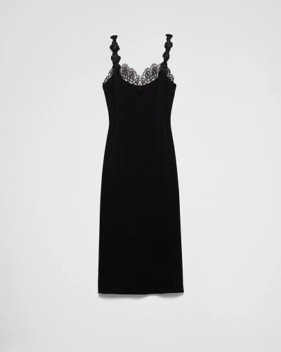 Interlock crêpe dress