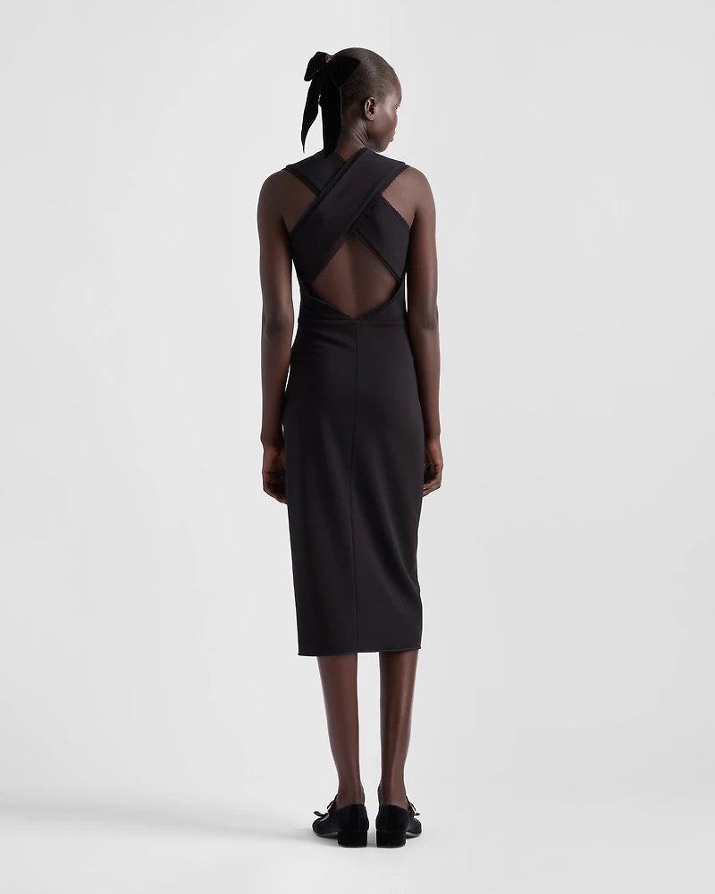 Interlock crêpe dress
