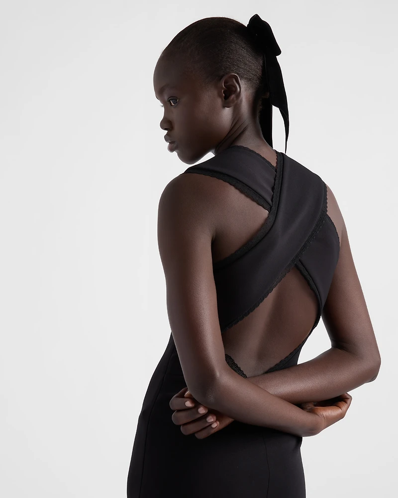 Interlock crêpe dress