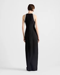 Embroidered cady long dress