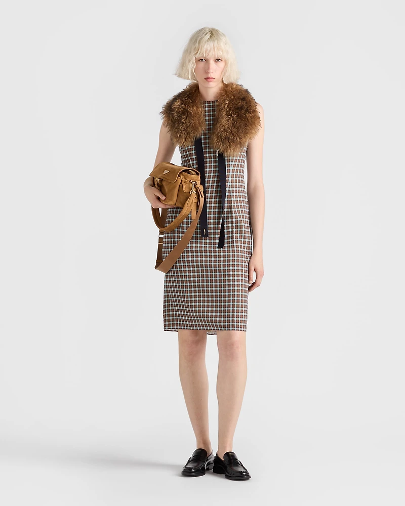Checked georgette dress