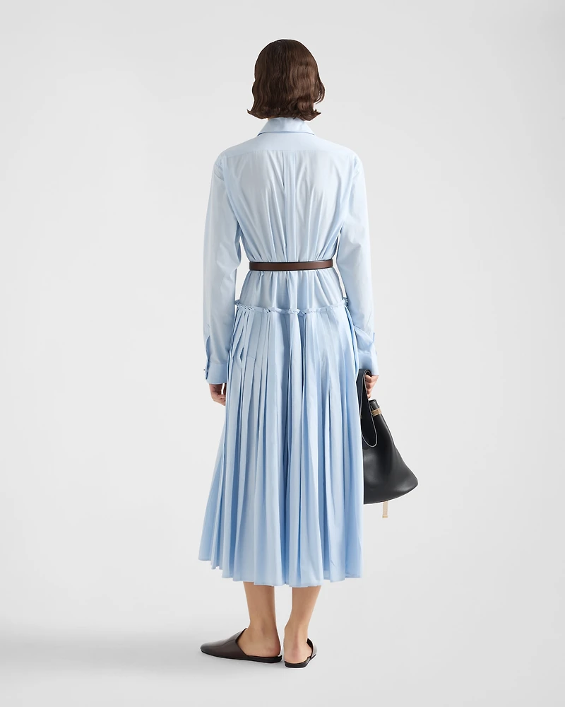 Pleated poplin dress