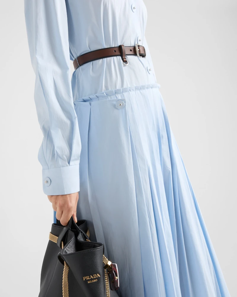 Pleated poplin dress