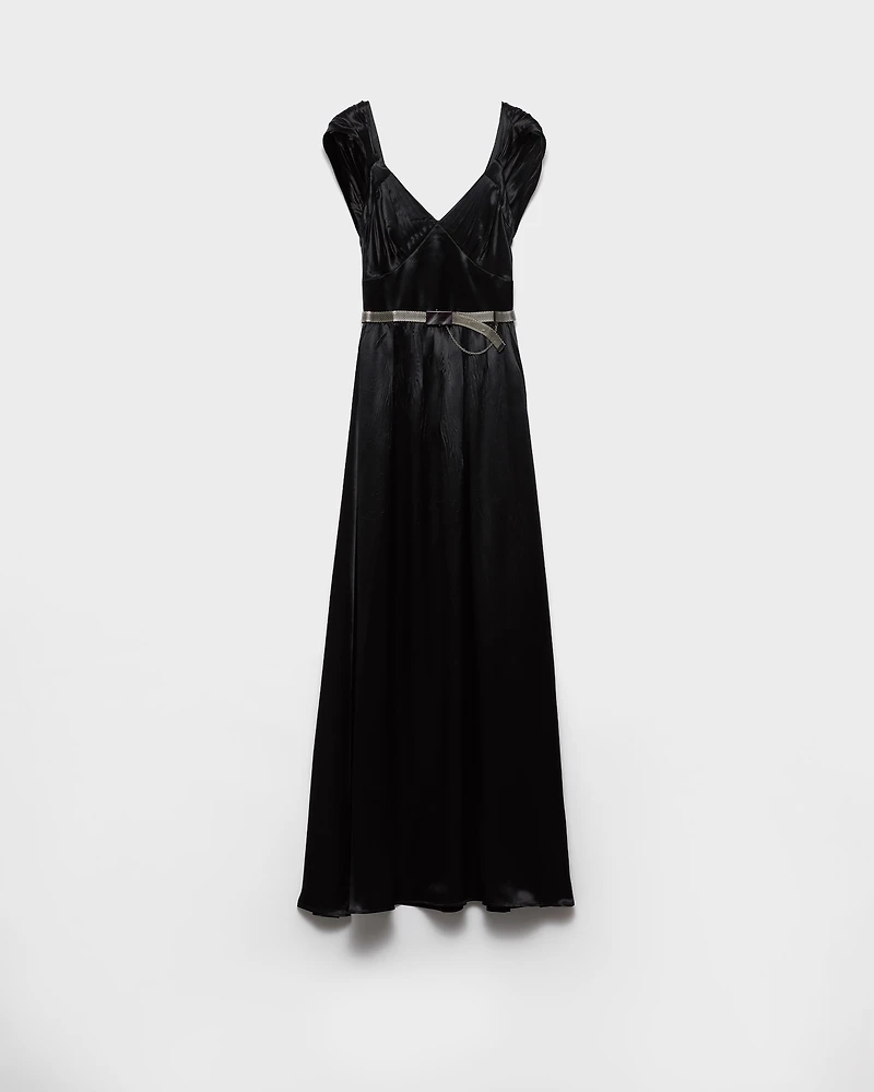 Long satin dress