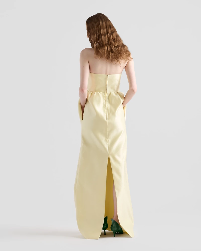 Long double satin dress