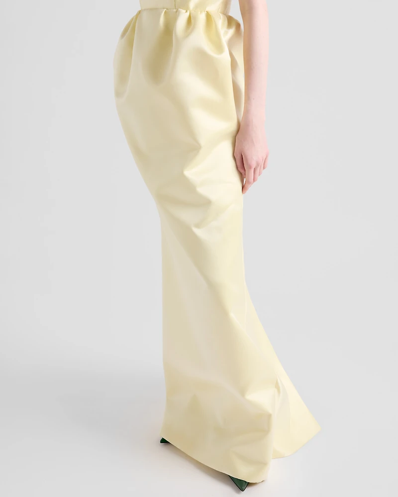Long double satin dress