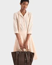 Eyelet lace shirt dress