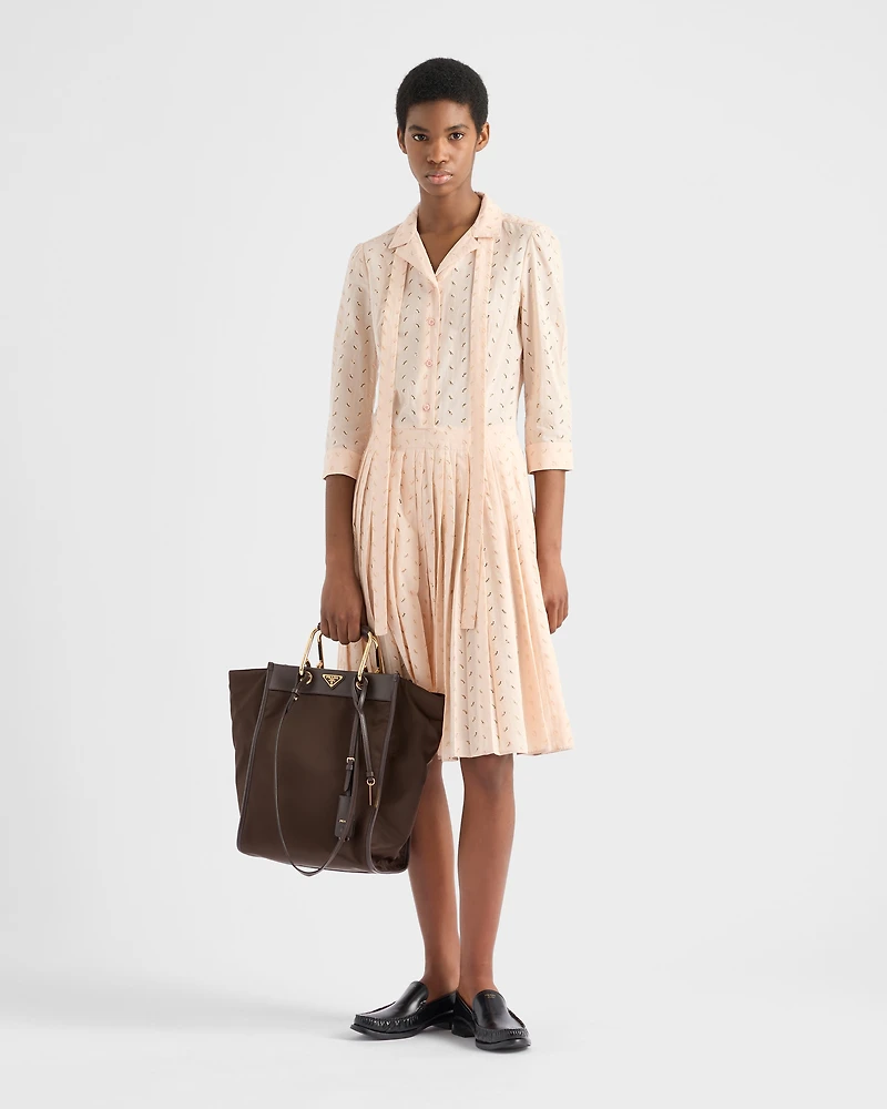 Eyelet lace shirt dress