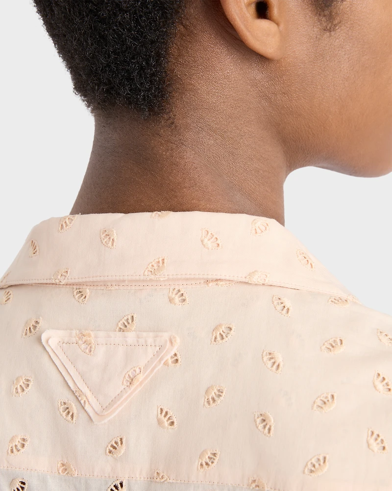 Eyelet lace shirt dress