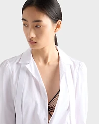 Pleated poplin shirt dress