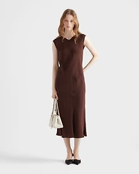 Satin crepe midi-dress