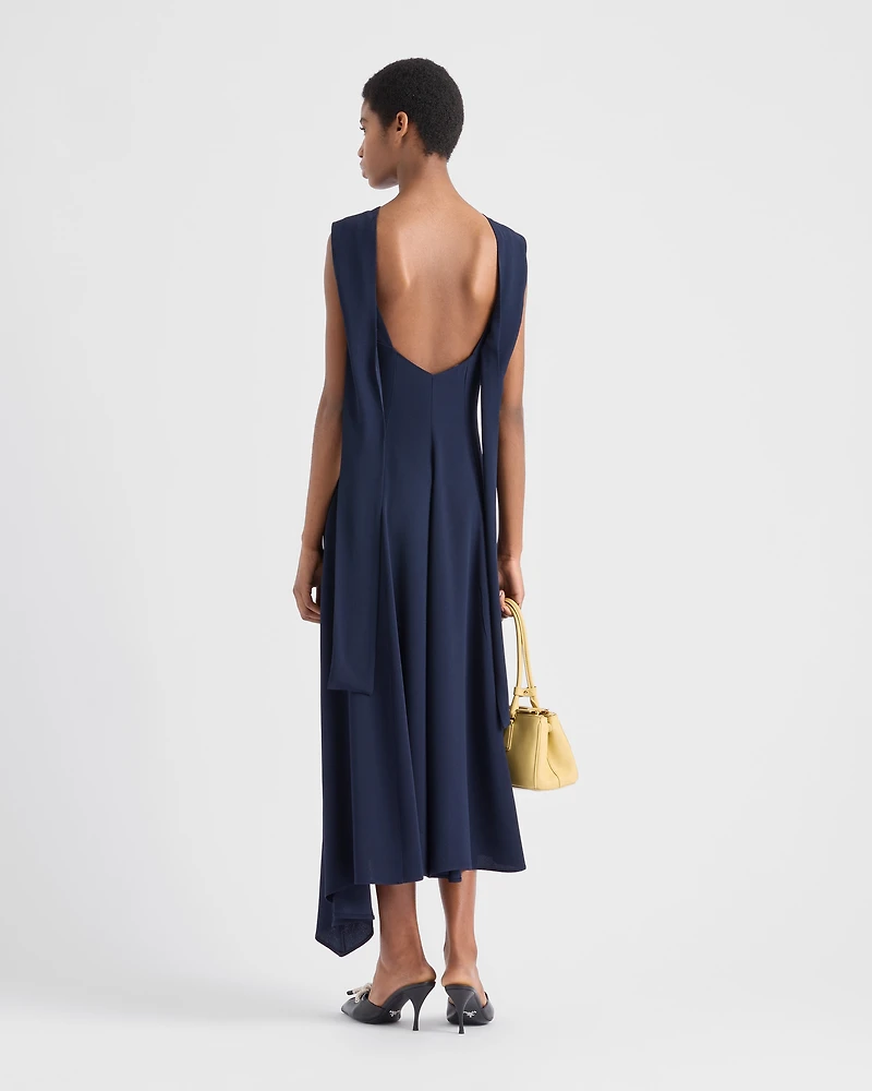 Asymmetrical satin crepe dress