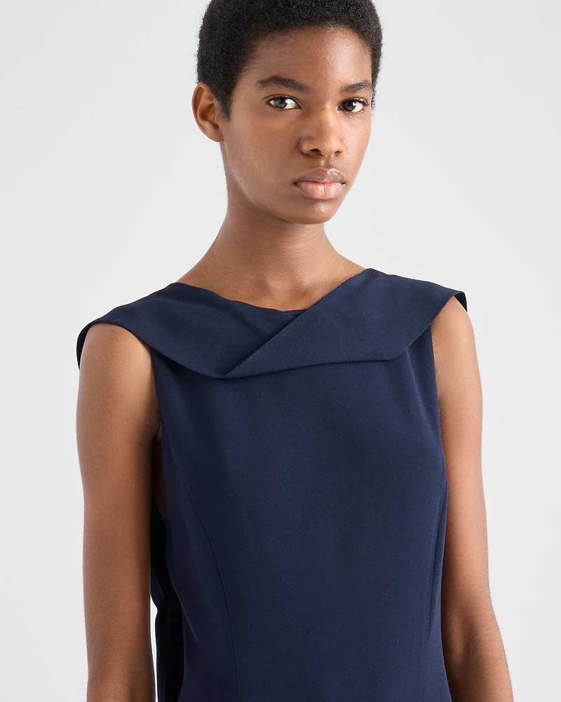 Asymmetrical satin crepe dress