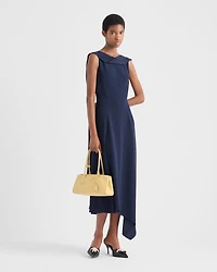 Asymmetrical satin crepe dress