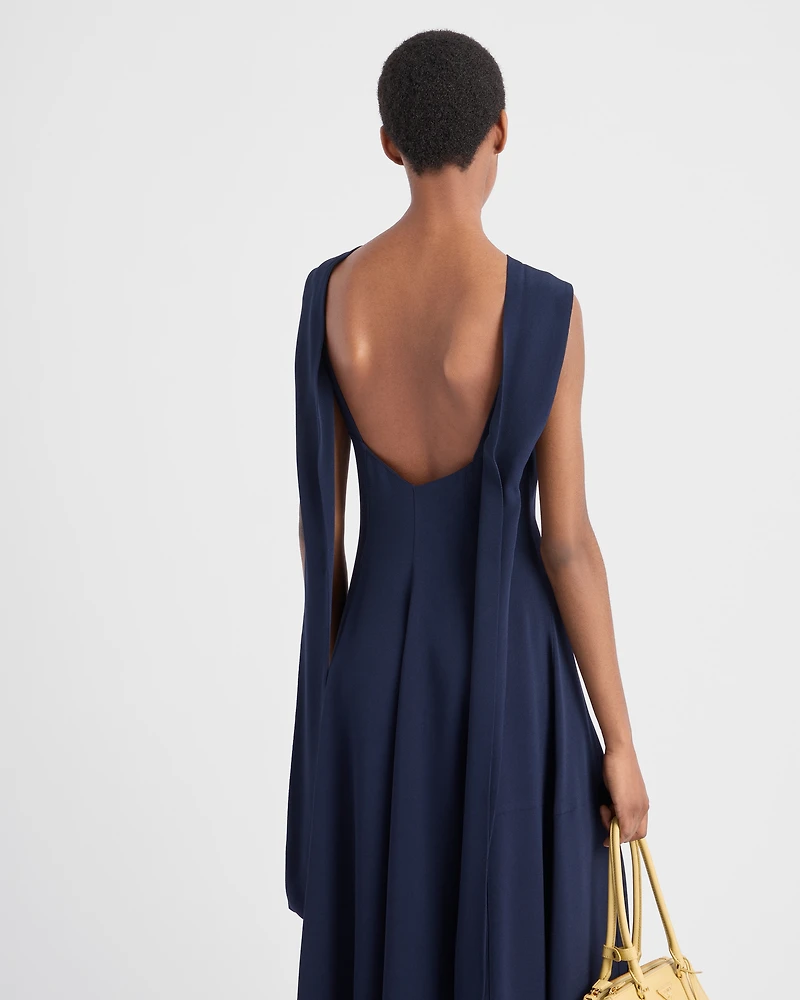 Asymmetrical satin crepe dress