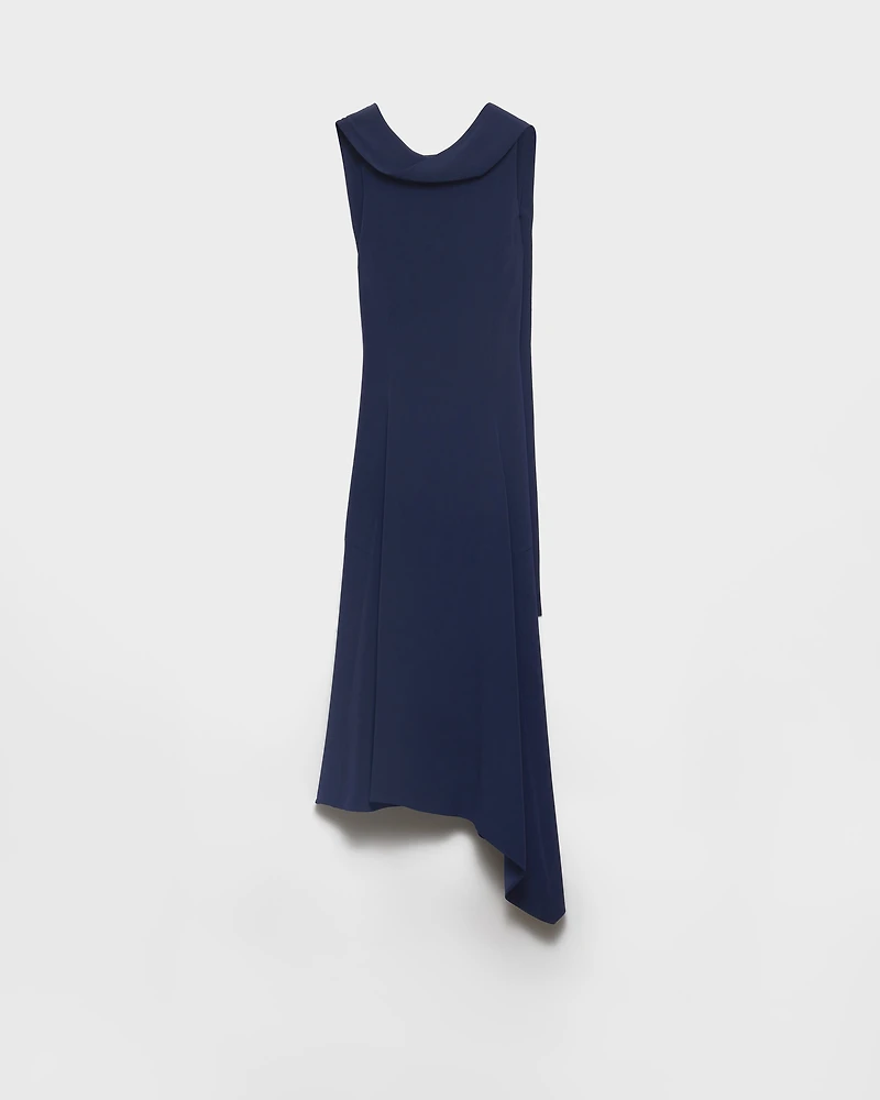 Asymmetrical satin crepe dress