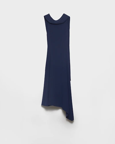 Asymmetrical satin crepe dress