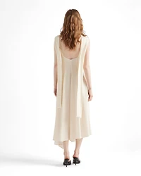 Asymmetrical satin crepe dress