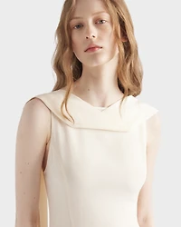 Asymmetrical satin crepe dress