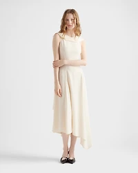 Asymmetrical satin crepe dress