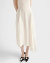 Asymmetrical satin crepe dress