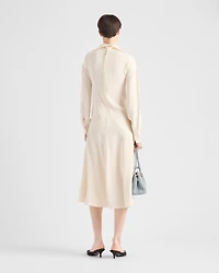 Silk broadcloth midi-dress