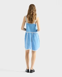 Eyelet lace mini-dress