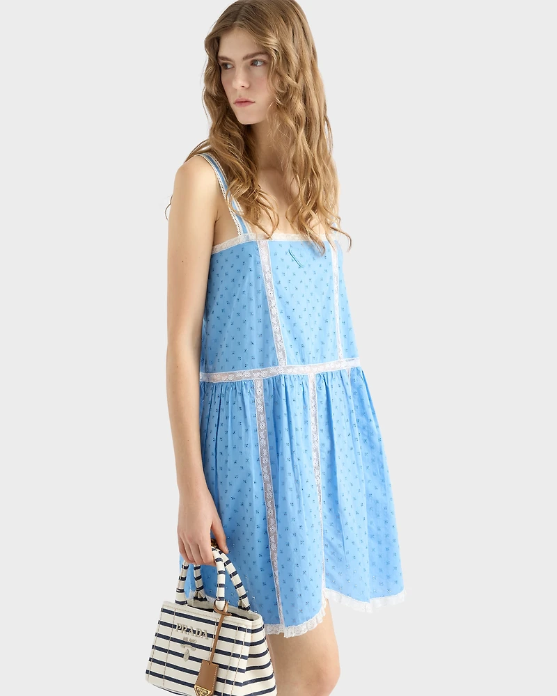 Eyelet lace mini-dress