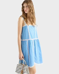 Eyelet lace mini-dress