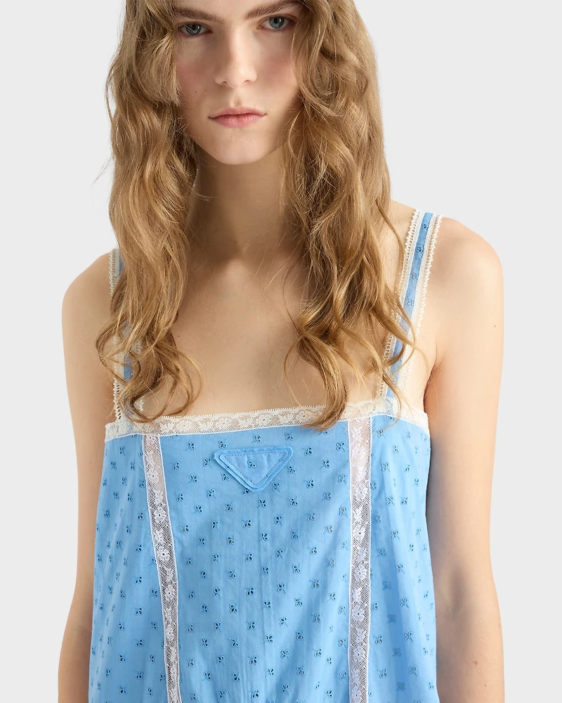 Eyelet lace mini-dress